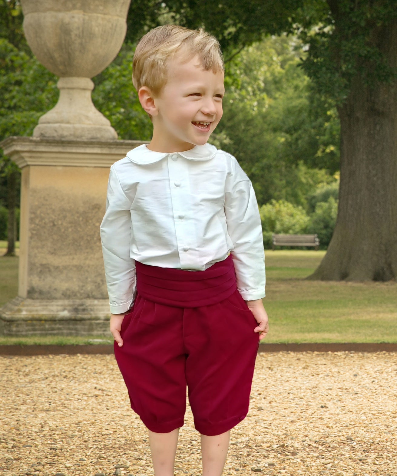 Silk Pageboy Shirt and Velvet Cummerbund and Knickerbockers | Amelia Brennan