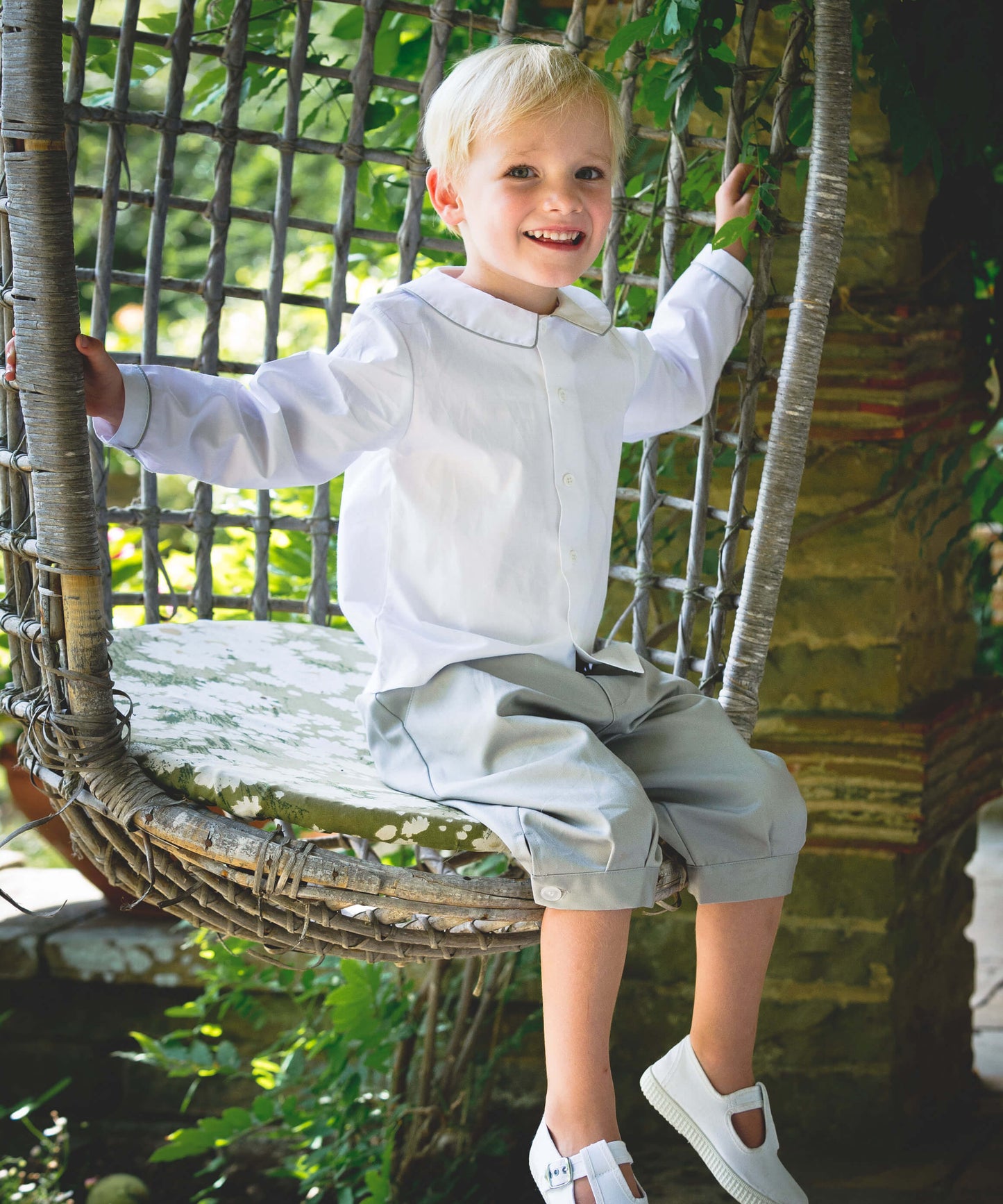 Pageboy in Grey Chino Knickerbockers by Amelia Brennan Weddings