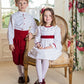 Burgundy and white winter flower girl and page boy outfits | Amelia Brennan