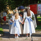 Sky Blue Silk Flower Girl Sash