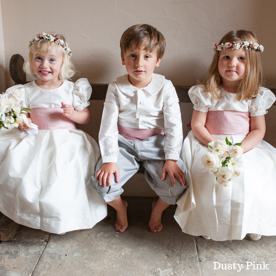Pageboy and Flower girls in Ivory and Dusty Pink