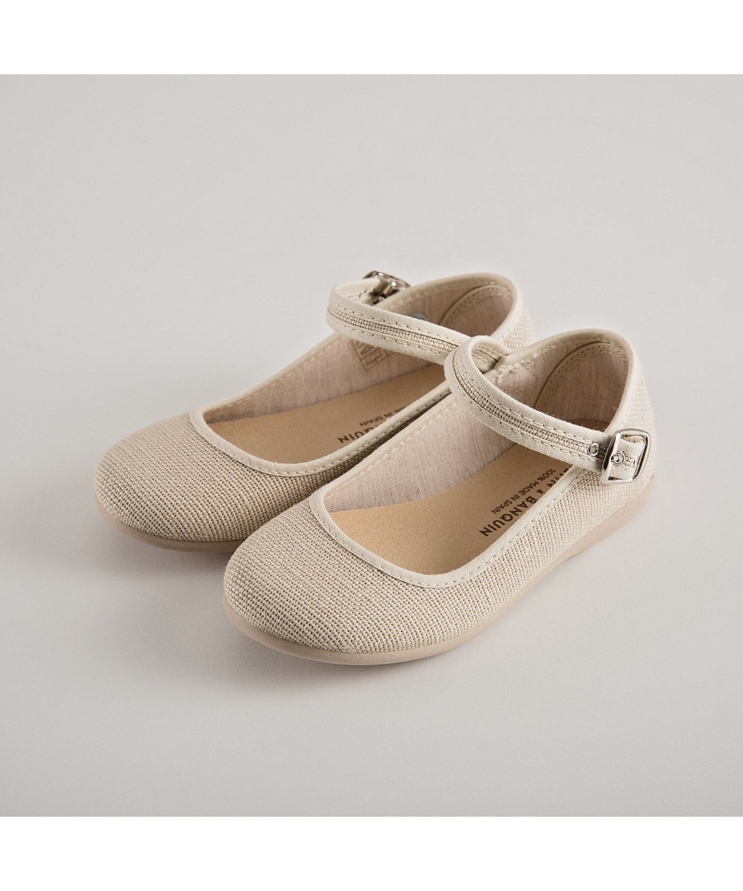 Girls Mary Jane Buckle Shoes - Natural