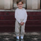 Pageboy in Ivory silk and Beige Knickerbockers