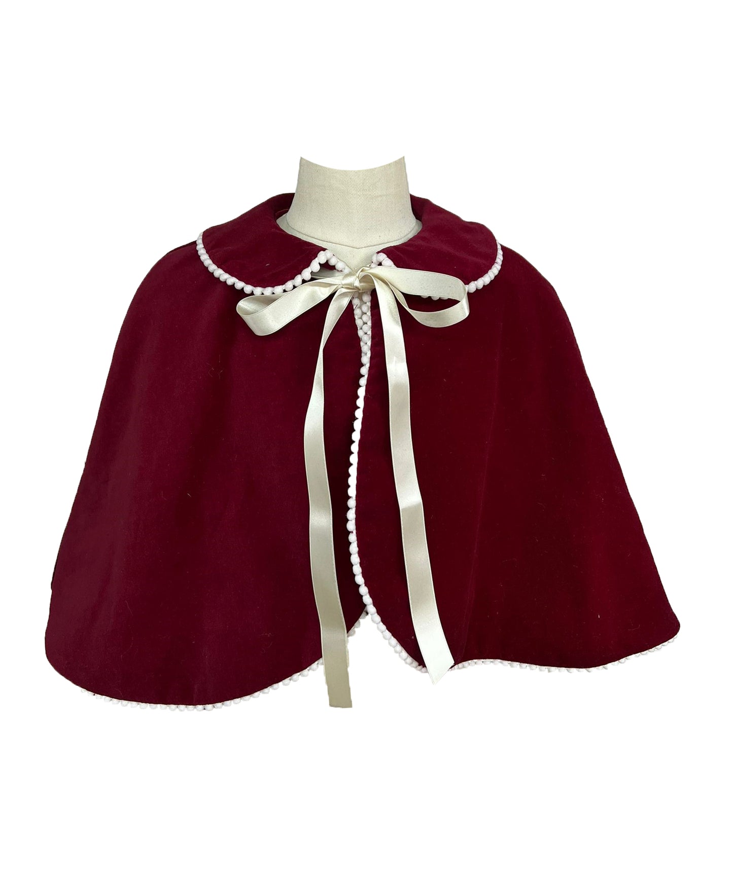 Burgundy Velvet Flower Girl Cape | Amelia Brennan