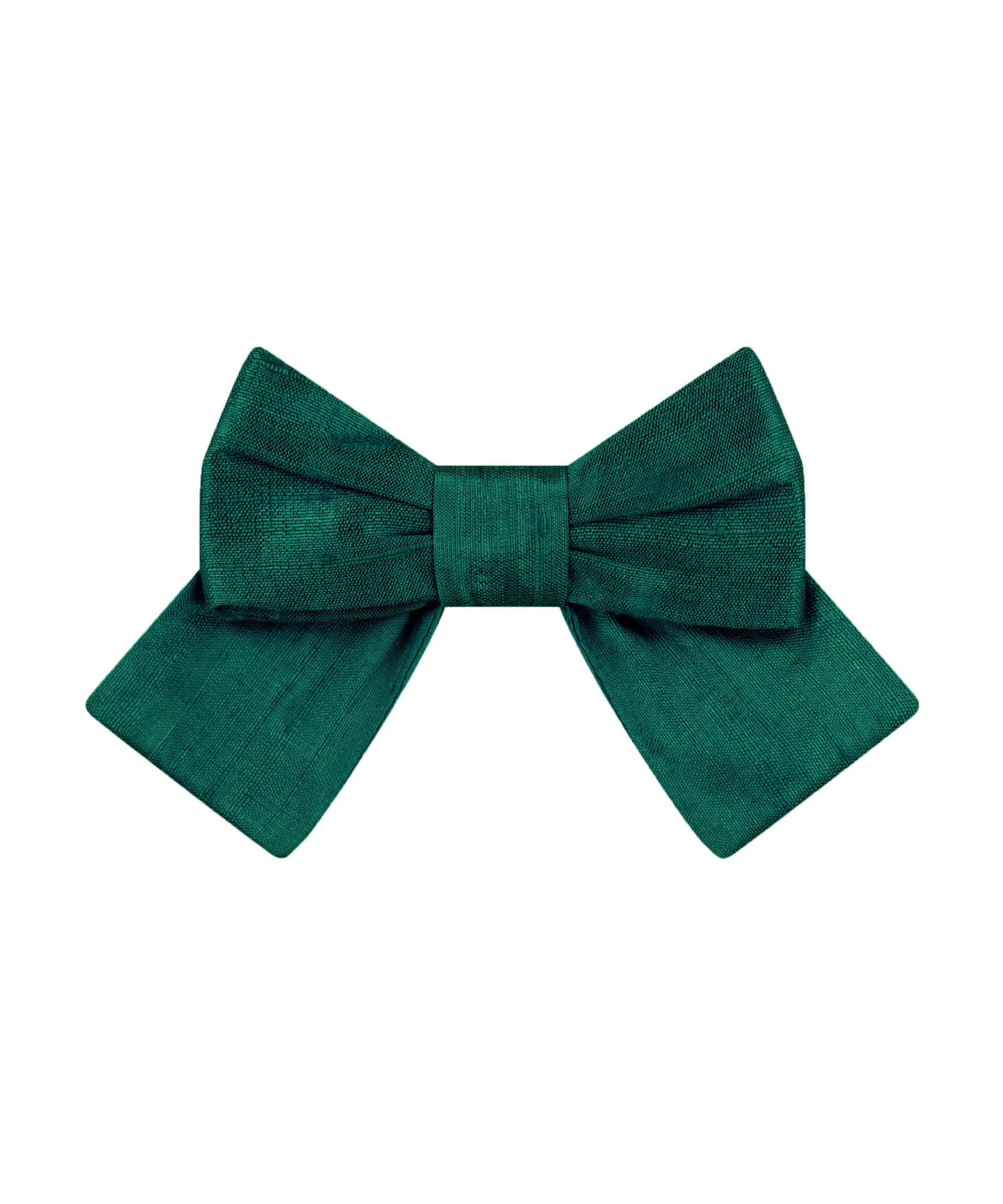 Emerald Green Silk Hair Clip Bow