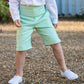 Pale Green Linen Pageboy Shorts by Amelia Brennan Weddings