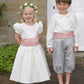 Pageboy and Flower Girl in Ivory, Pink and Grey | Amelia Brennan 