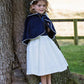 Navy Wool Flowergirl Cape