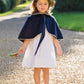 Navy Cashmere Flower Girl Cape | Amelia Brennan