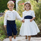 Navy and Ivory Flower Girl and Pageboy Outfit | Amelia Brennan