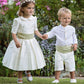 Ivory and Willow Green Flower Girl and Pageboy Outfits | Amelia Brennan