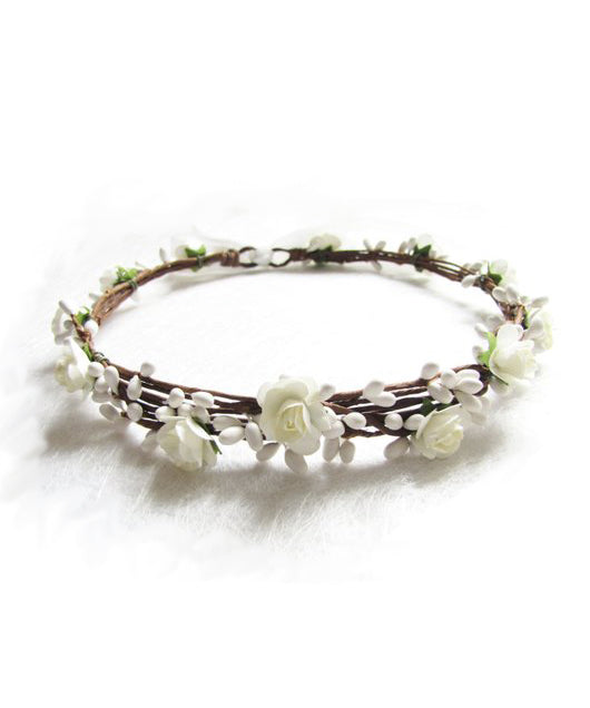 Floral Head piece for flower girls in ivory and white | Amelia Brennan