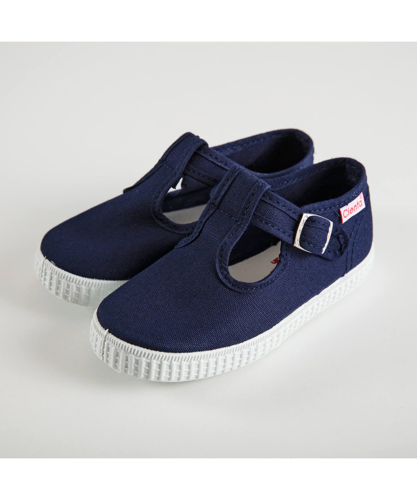 Navy T-Bar Kids Shoes by Cienta