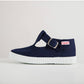 Navy T-Bars kids shoes by Cienta (side)