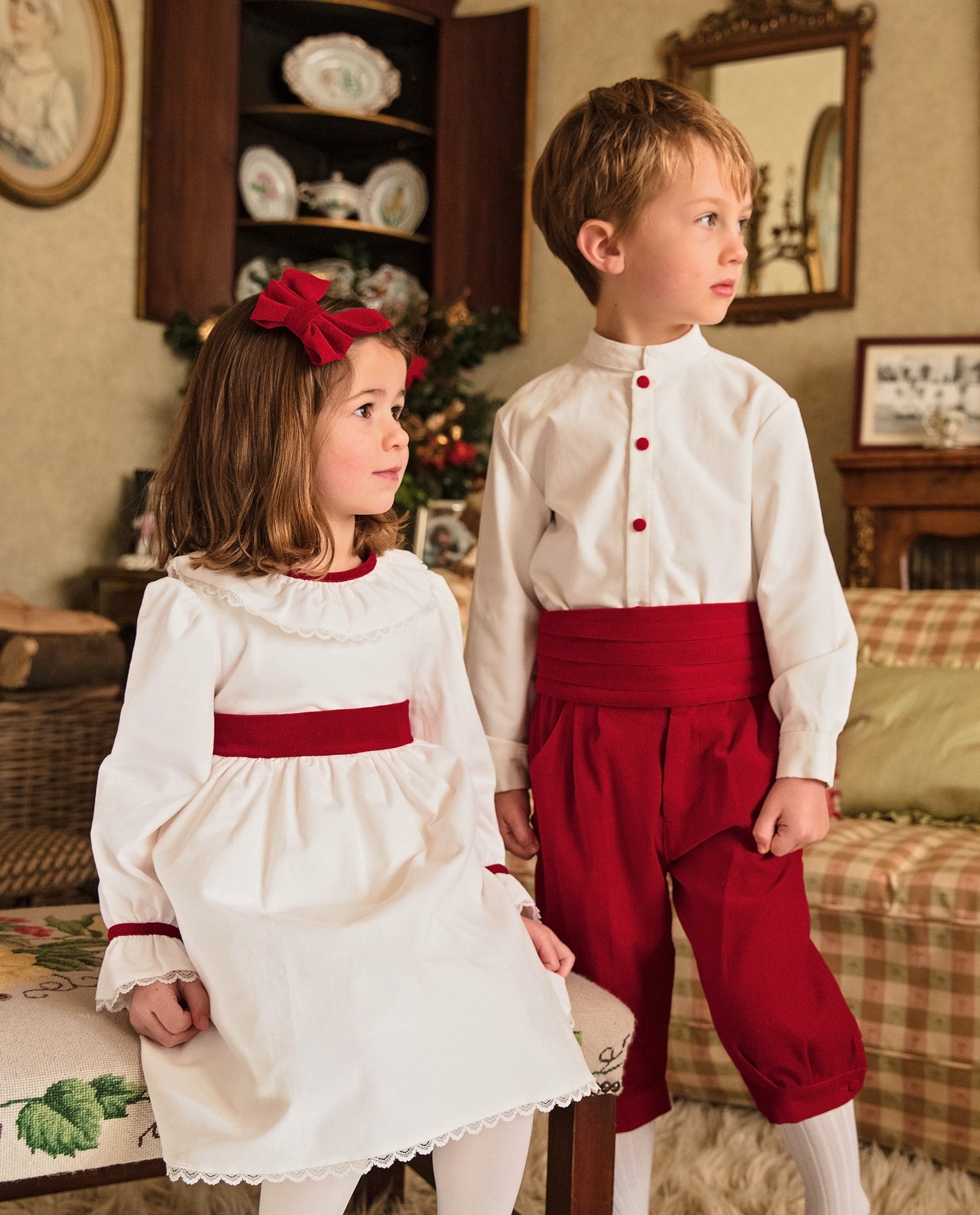 Red and white Christmas Flower girl and Page boy outfits | Amelia Brennan
