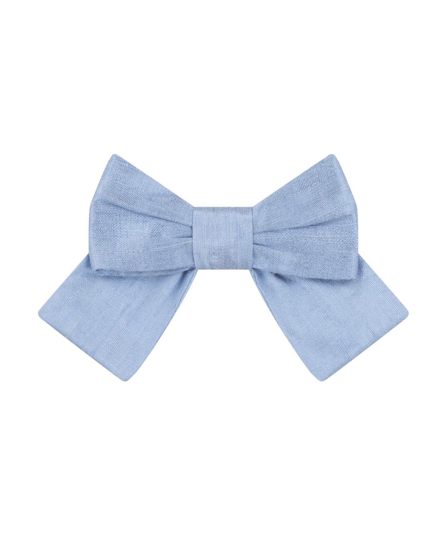 Sky Blue Silk Hair Clip Bow
