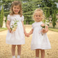White cotton pintucked flowergirl dresses by Amelia Brennan Weddings