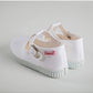 White T-Bar Kids Shoes by Cienta (back)