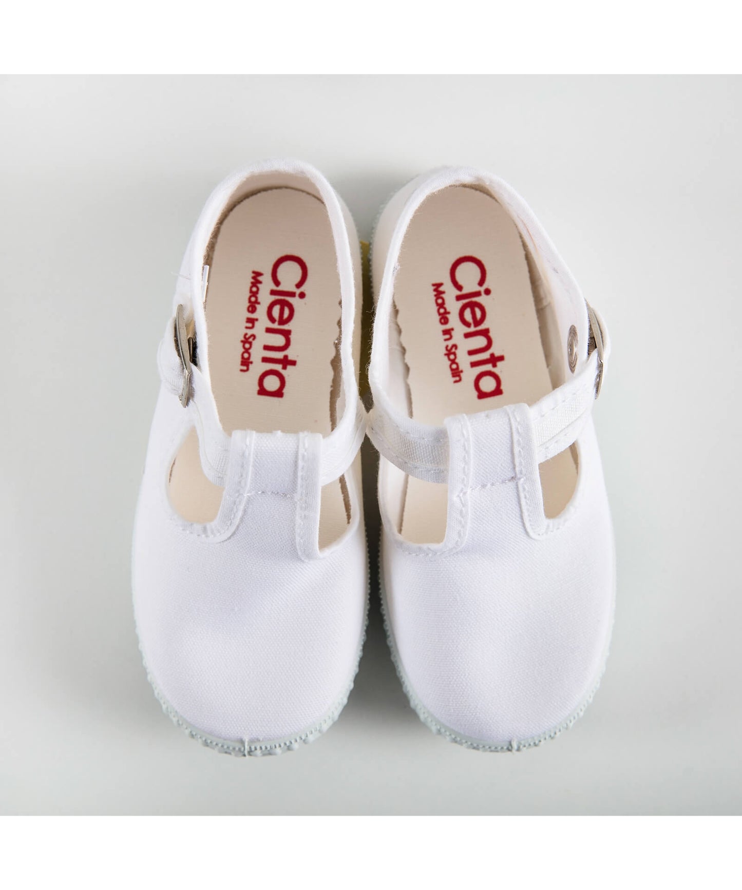 White T-Bar Kids Shoes by Cienta (top)