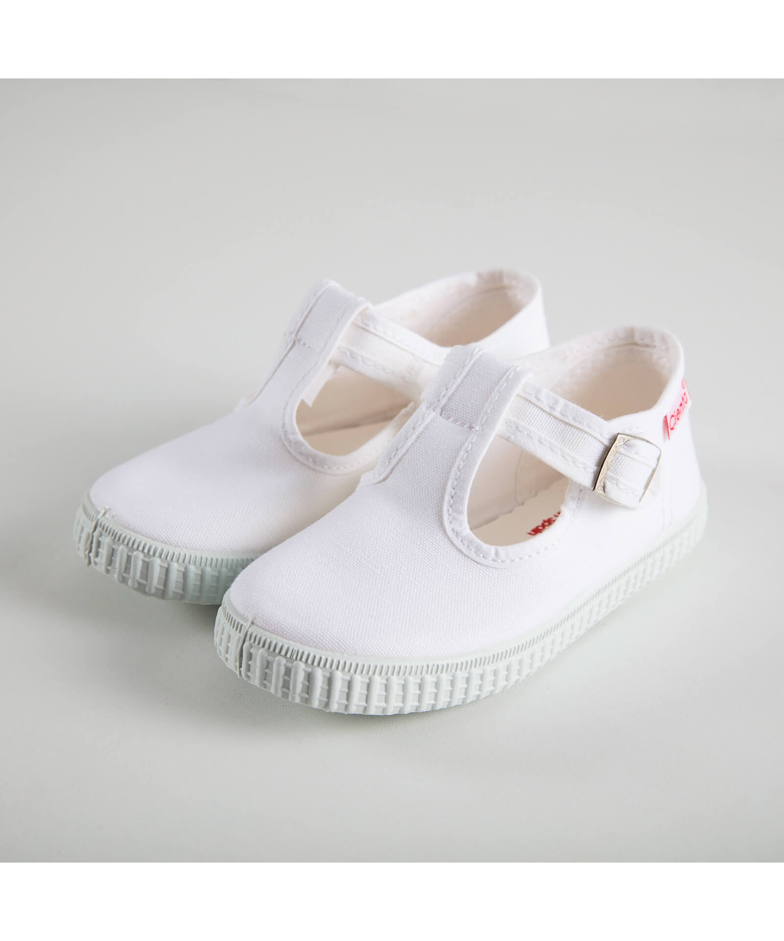 White T-Bar Kids Shoes by Cienta