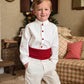 Winter Pageboy in Ivory and Dark Red Velvet | Amelia Brennan