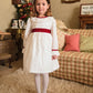 Red Velvet and White Winter Flower Girl Dress | Amelia Brennan 