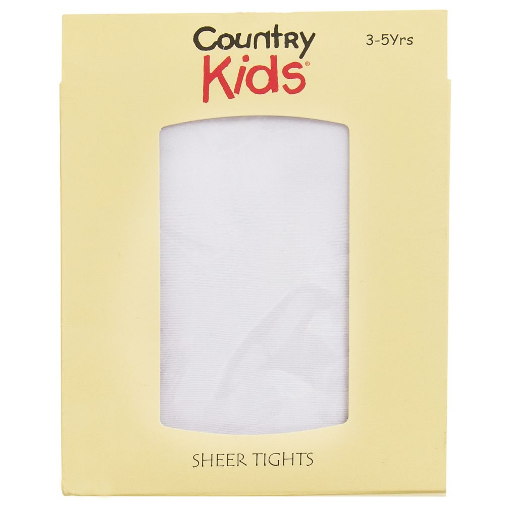 Country Kids Sheer Celebration Tights in White