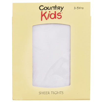 Country Kids Sheer Celebration Tights in White