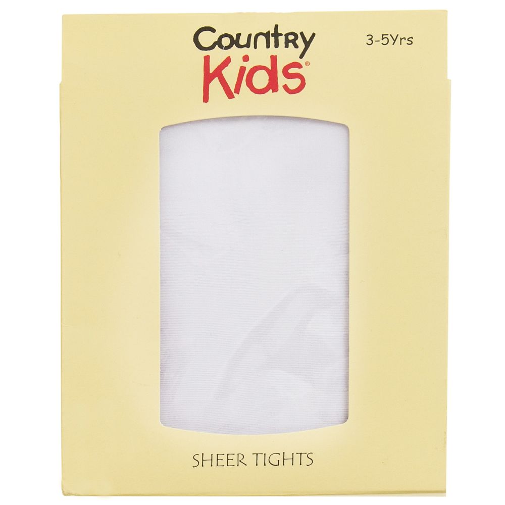 Country Kids Sheer Celebration Tights in White